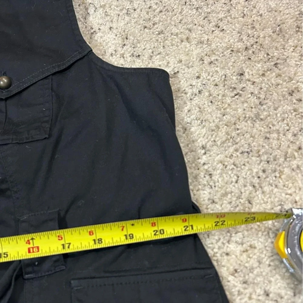 CATO Black Button Up Military Vest Belted Womens 14/16W Alt Grunge